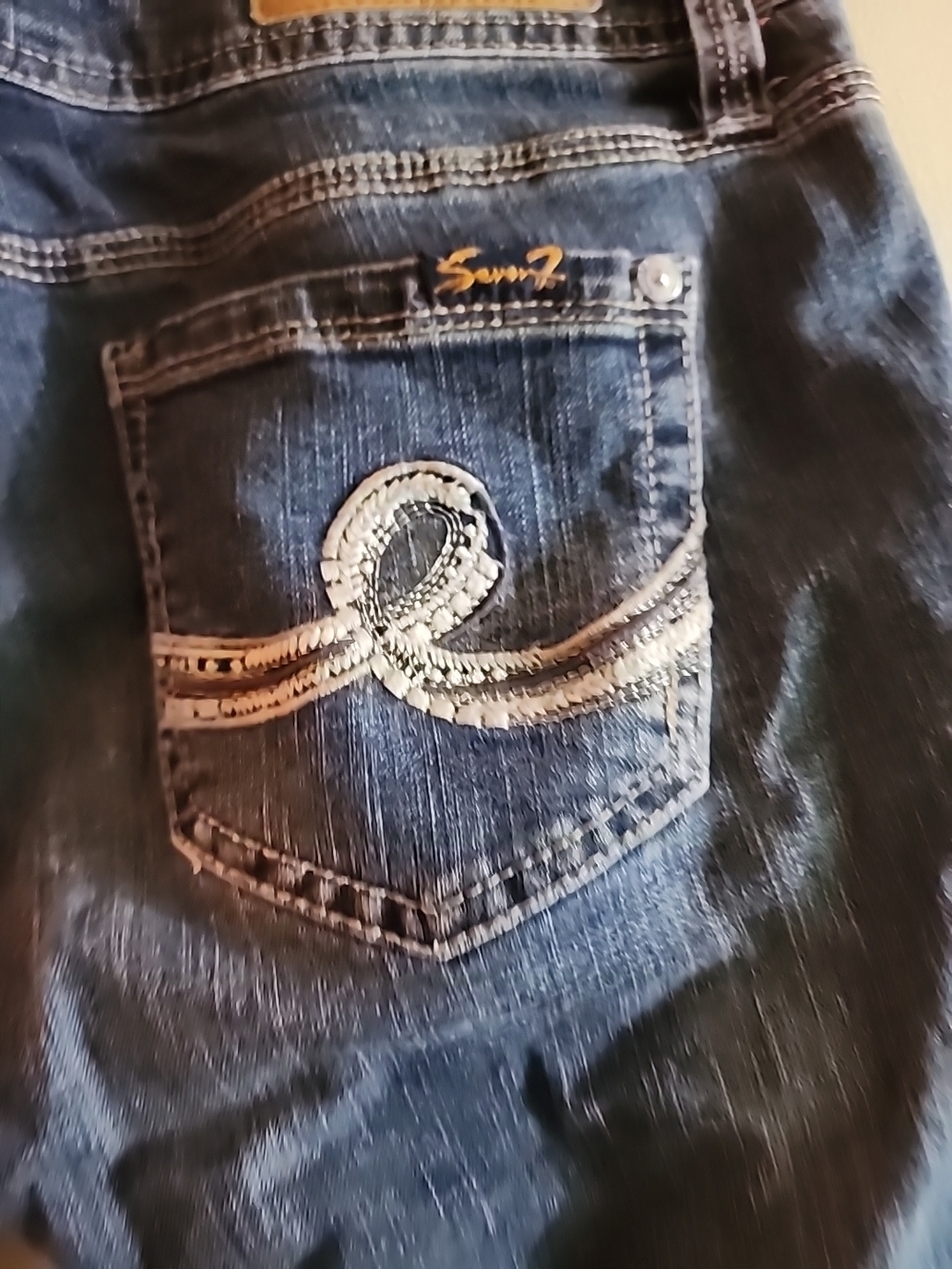 Women's Seven 7 Dark Blue  Bermuda Denim Shorts - Picture 8 of 10